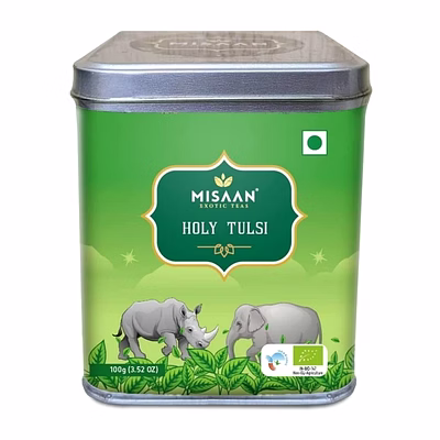 misaan holy tulsi,green tea with tulsi,organic and natural loose leaf tea