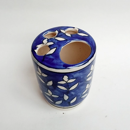 Blue Floral Ceramic 4 pc Bathroom Set-2
