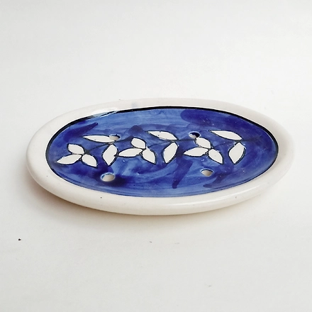Blue Floral Ceramic 4 pc Bathroom Set-4