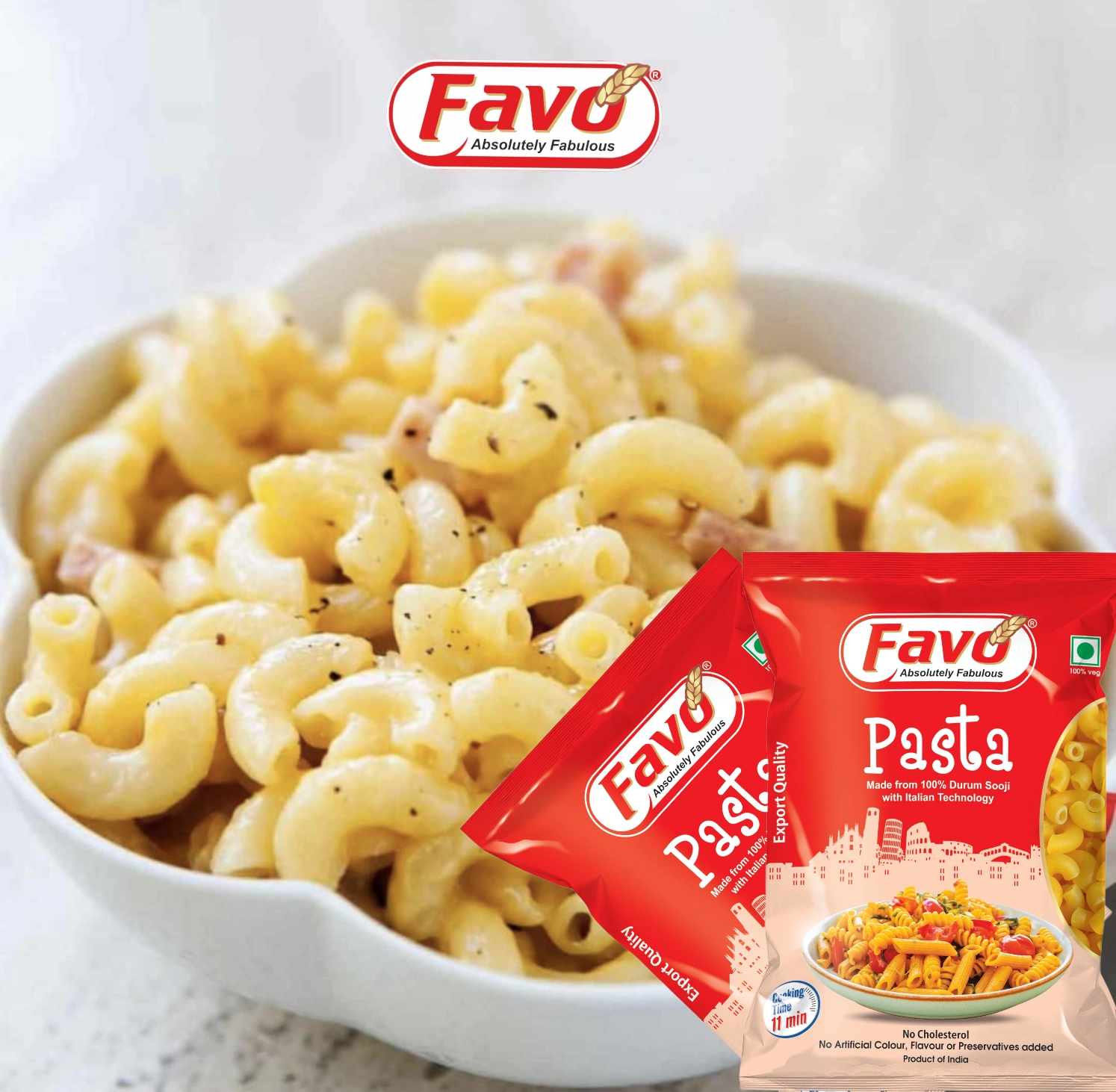 Favo Macaroni Pasta-Favo Macaroni Pasta is 100% made with durum wheat,-1