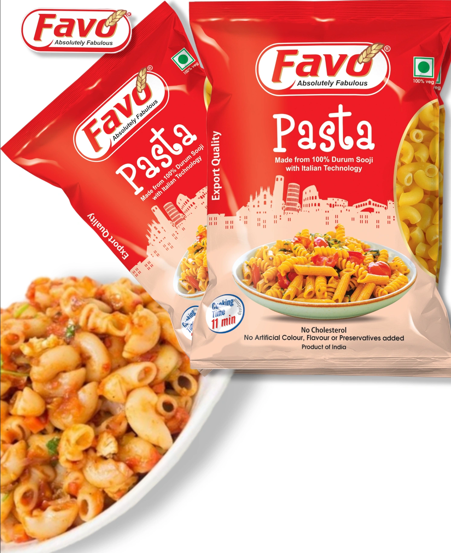 Favo Macaroni Pasta-Favo Macaroni Pasta is 100% made with durum wheat,-3