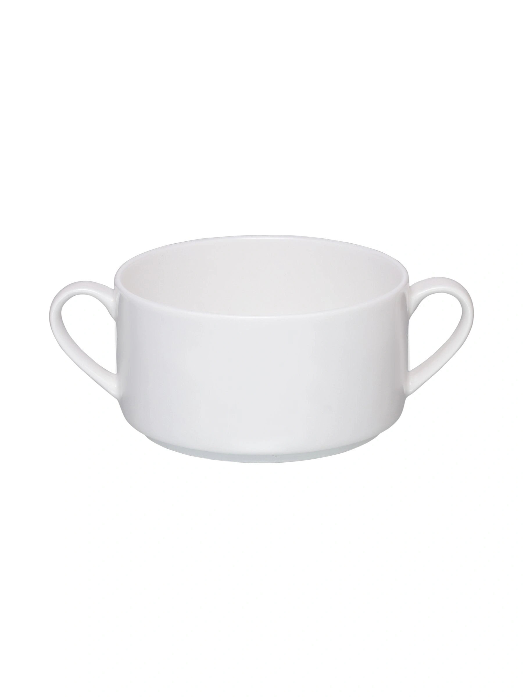 Clay Craft Basic Stacko Soupbowl with Handle 4 Piece Plain White-2