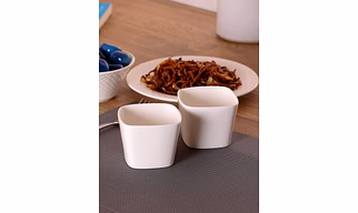 Clay Craft Basic Bowl Square 1 Piece Small Plain White