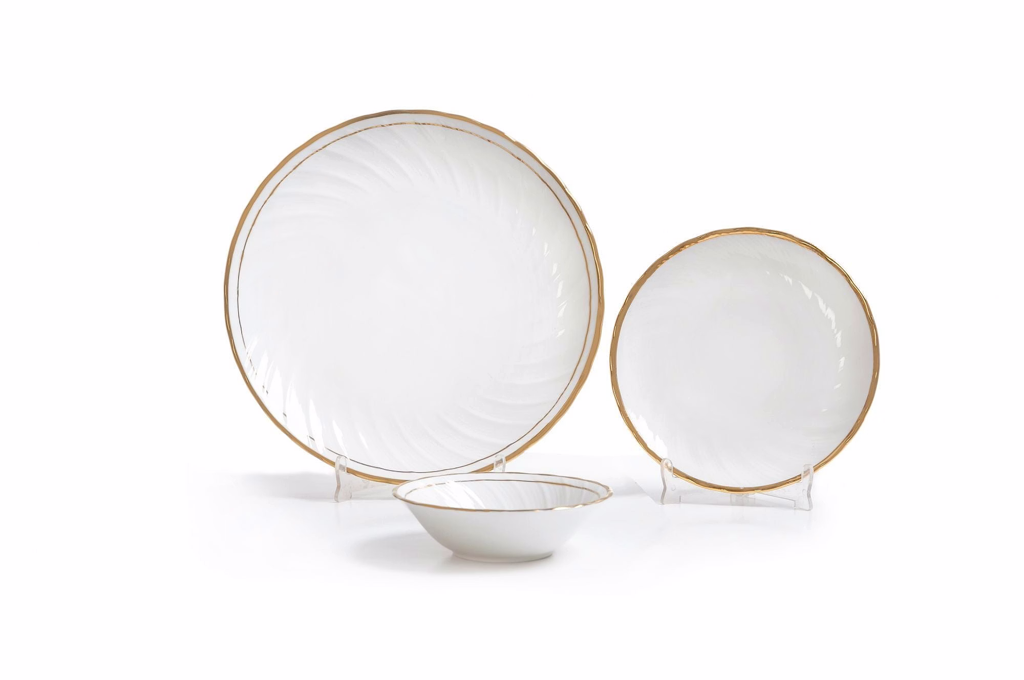 Ceramic Karina Dinner Set of 18 Pieces Gold Line 310 image 1