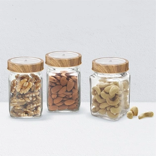 Woody Cube Jar Set