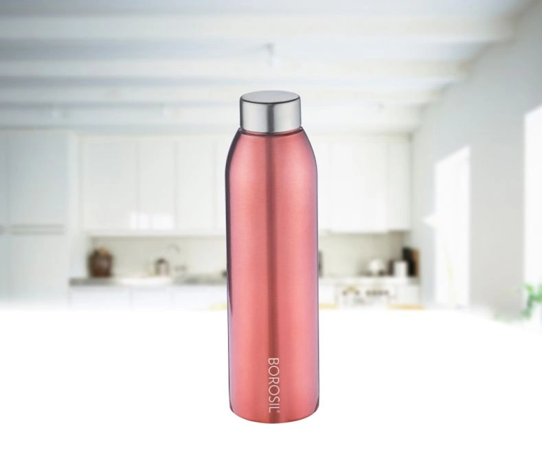 Easy Sip Stainless Steel Water Bottle (Pink)-BOROSIL-1202