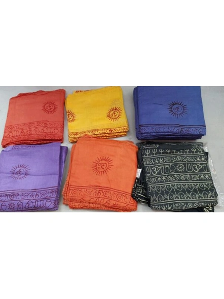 Colorful Om Printed Shawls (Super Fine Rayon)-Assorted-1
