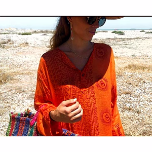 Orange Beach Wear Camisoles (Fine Rayon)