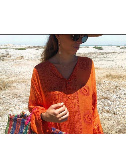 Orange Beach Wear Camisoles (Fine Rayon)-Assorted-59