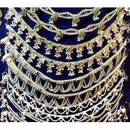 shevam arts exportt designer anklets in white metal