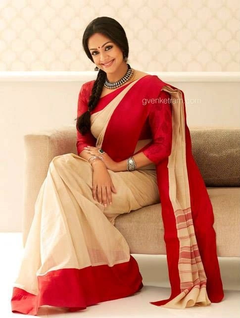 Red Border Plain Saree-Assorted-84