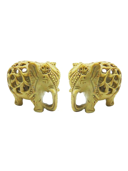 Hand Crafted Master Piece  Set of two Size Elephants-Assorted-51
