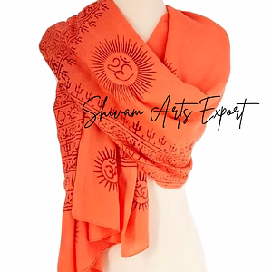 Sanskrit Mantra Printed Shawls (Fine Rayon)