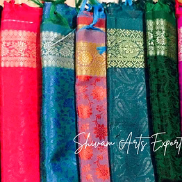 shevam arts exportt art silk scarves (with contrast border)