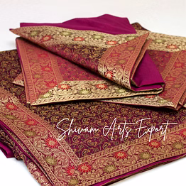 shevam arts exportt silk brocade - bed cover set (premium collection)