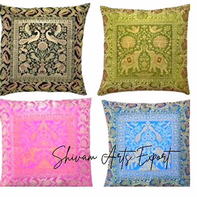 shevam arts exportt silk brocade cushion cover (premium collection)