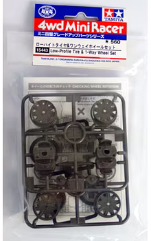 Tamiya 15443 Mini 4WD Low-Profile Tire & 1-Way Wheel Set