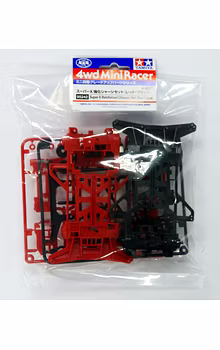 Tamiya 95242 Mini 4WD Super X Reinforced Chassis Set (Red/Black)