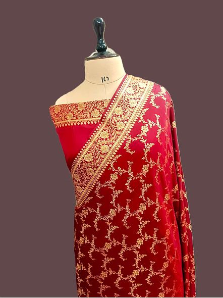 Maroon Katan Silk Saree Banarasi Jaal - Traditional Elegance Redefined-AF-0032-MN