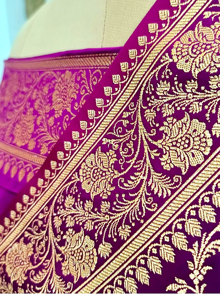 Exquisite Magenta Katan Silk Saree  Banarasi Jaal - Traditional &amp; Elegant-2