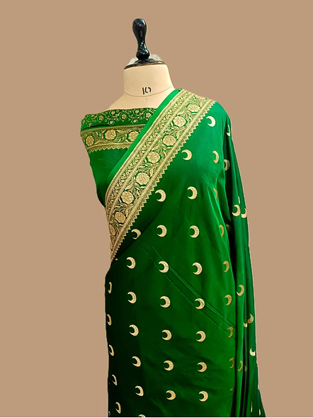 Exquisite Bottle Green Katan Silk Banarasi Saree - Traditional Elegance-AF-0033-BGN