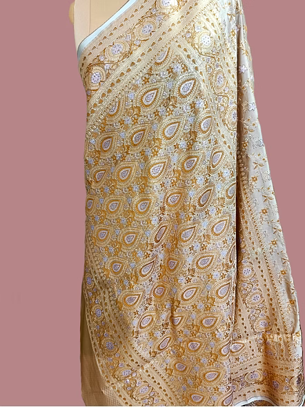 Exquisite Tassar Katan Silk Banarasi Jamdani Patola Saree-3