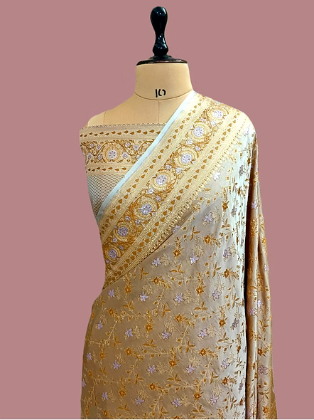 Exquisite Tassar Katan Silk Banarasi Jamdani Patola Saree-AF-0034-TSR