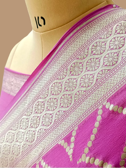 Pink Khaddi Georgette Saree - Elegant Indian Ethnic Wear-2