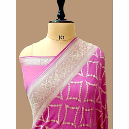 aanchal pink khaddi georgette saree - elegant indian ethnic wear