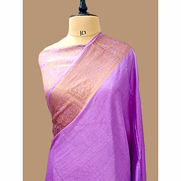 aanchal purple plain zari border georgette saree - exquisite indian ethnic wear