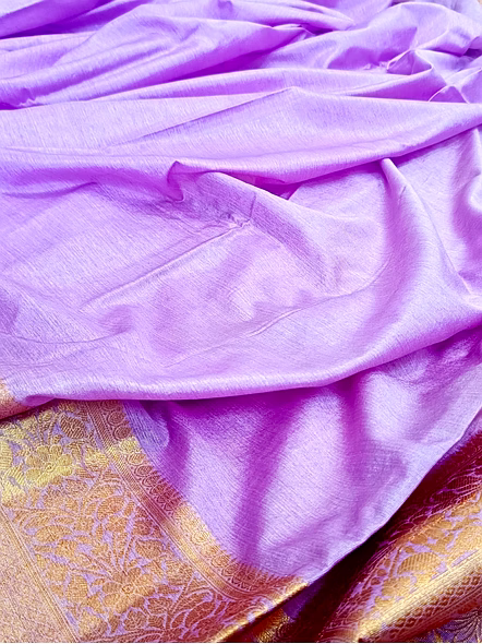 Purple Plain Zari Border Georgette Saree - Exquisite Indian Ethnic Wear-4
