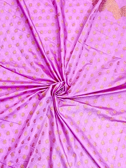 Exquisite Purple Georgette Silk Saree with Copper Zari Brocade Blouse-4