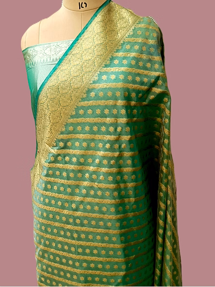 Exquisite Tissue Silk Saree in Enchanting Green