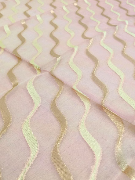 Exquisite Baby Pink Kora Saree with Resham Zari Work-2