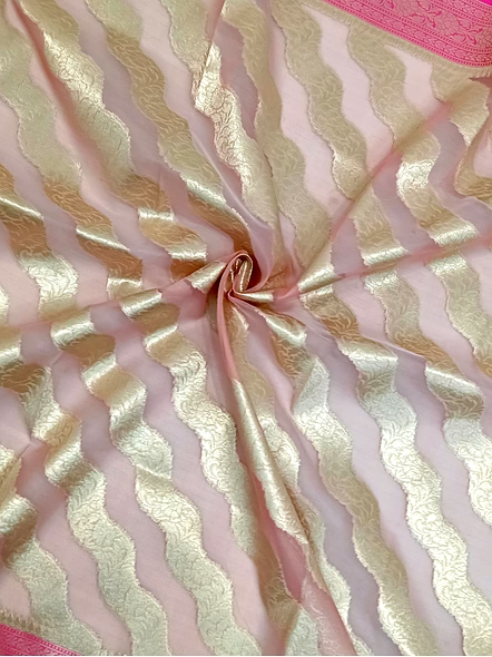 Lite Pink Kora Saree with Contrasting Border | Elegant Ethnic Wear-4