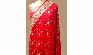 Luxurious Red Katan Silk Saree - Elegant Ethnic Wear
