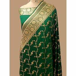 aanchal green katan silk saree jaal - exquisite elegance for special occasions
