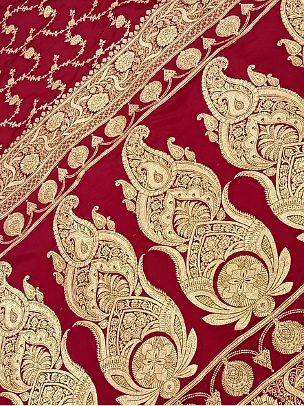 Maroon Katan Silk Saree Jaal for Elegant Occasions-3