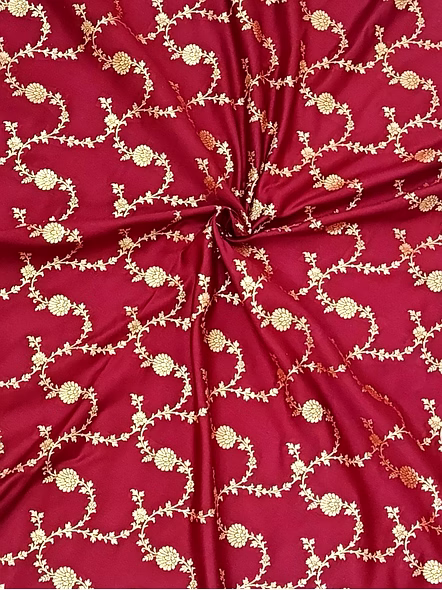 Maroon Katan Silk Saree Jaal for Elegant Occasions-4
