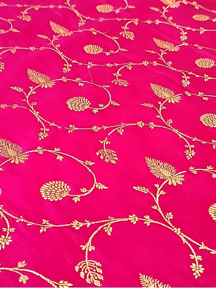 Rani Katan Silk Saree Jaal Design - Exquisite Elegance-2