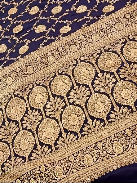 Dark Purple Katan Silk Saree Jaal - Elegant Indian Ethnic Wear-3