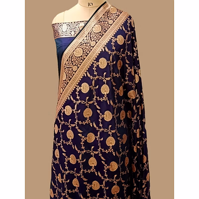 aanchal dark purple katan silk saree jaal - elegant indian ethnic wear