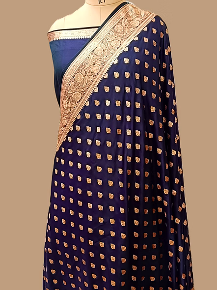 Purple Katan Silk Saree Buti - Exquisite Elegance for Every Occasion