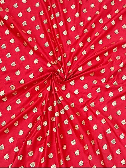 Exquisite Red Katan Silk Saree Buti - Perfect for Any Occasion-4