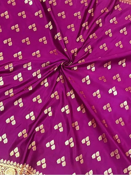 Elegant Magenta Katan Silk Saree with Triple Buti Designs-3