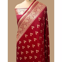 aanchal maroon katan silk saree triple buti - exquisite indian ethnic wear