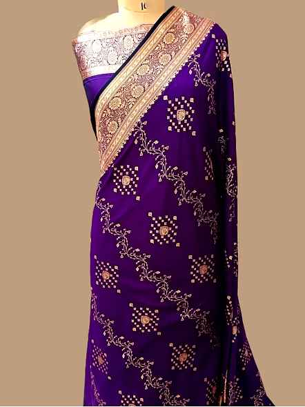 Elegant Purple Katan Silk Saree with Intricate Fancy Design-1