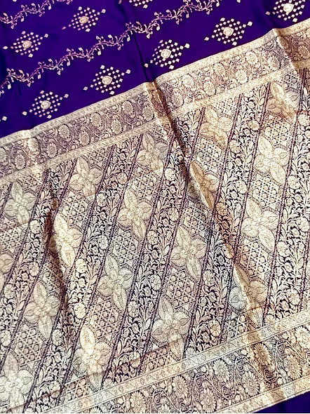 Elegant Purple Katan Silk Saree with Intricate Fancy Design-3