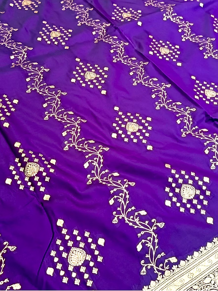 Elegant Purple Katan Silk Saree with Intricate Fancy Design-2