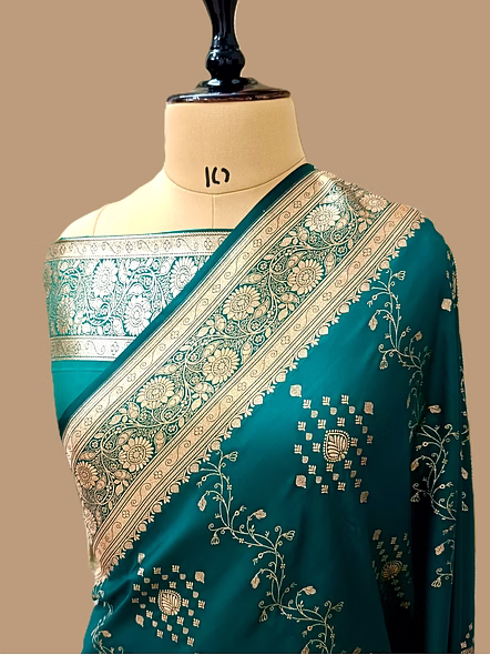 Exquisite Sea Green Katan Silk Saree - Fancy Design-AF-0025-SGN